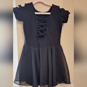 Black Leotard with Built in sheer skirt